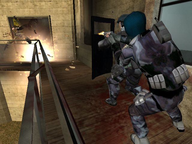 Tom Clancy's Rainbow Six: Lockdown Screenshot (Ubisoft Press Kit E3 2005): MP balcony (Xbox)