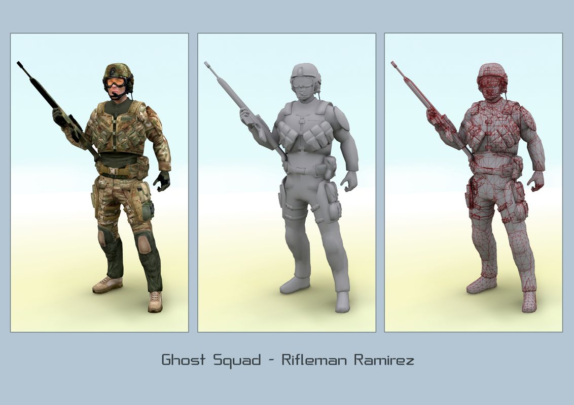 Tom Clancy's Ghost Recon: Advanced Warfighter Render (Ubisoft Press Kit E3 2005): Rifleman Ramirez 2