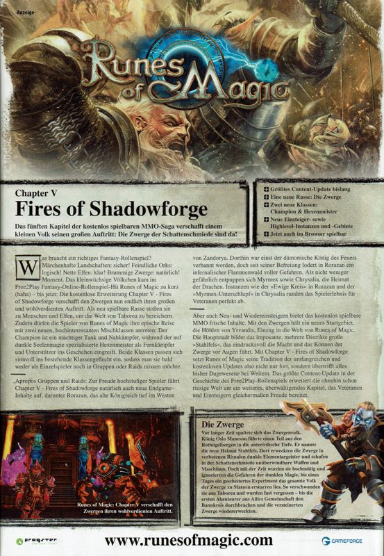 Runes of Magic Magazine Advertisement (Magazine Advertisements): GameStar (Germany), Issue 08/2012
