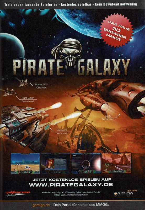 Pirate Galaxy Magazine Advertisement (Magazine Advertisements): GameStar (Germany), Issue 06/2009