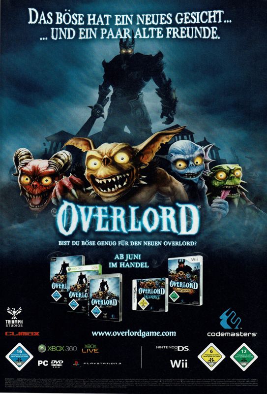 Overlord II Magazine Advertisement (Magazine Advertisements): GameStar (Germany), Issue 08/2009