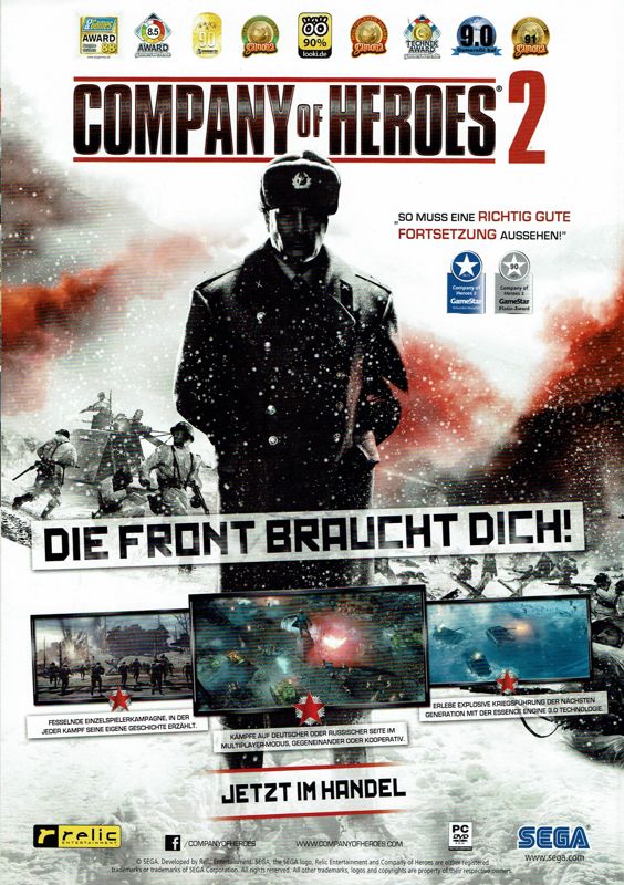 Company of Heroes 2 Magazine Advertisement (Magazine Advertisements): GameStar (Germany), Issue 12/2013