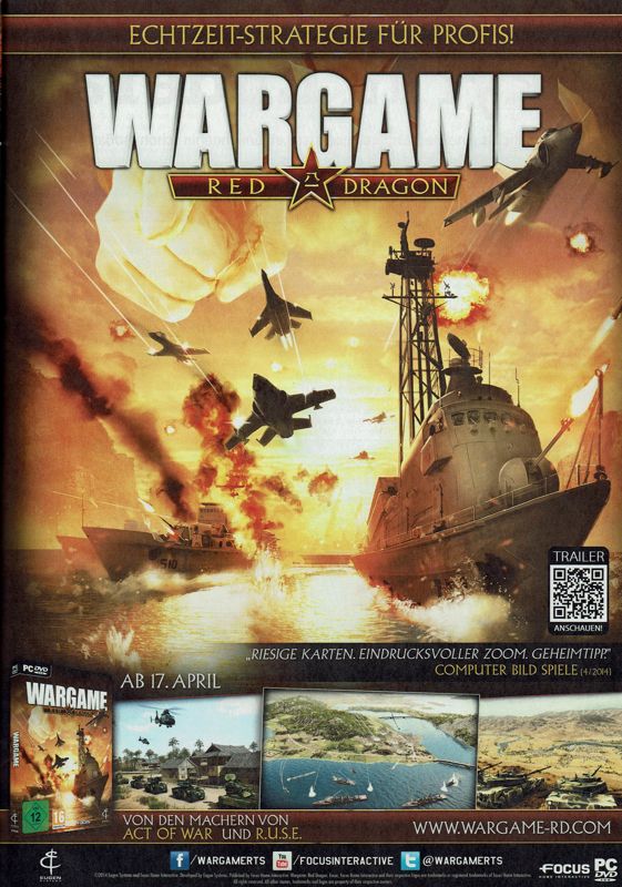 Wargame: Red Dragon Magazine Advertisement (Magazine Advertisements): GameStar (Germany), Issue 04/2014