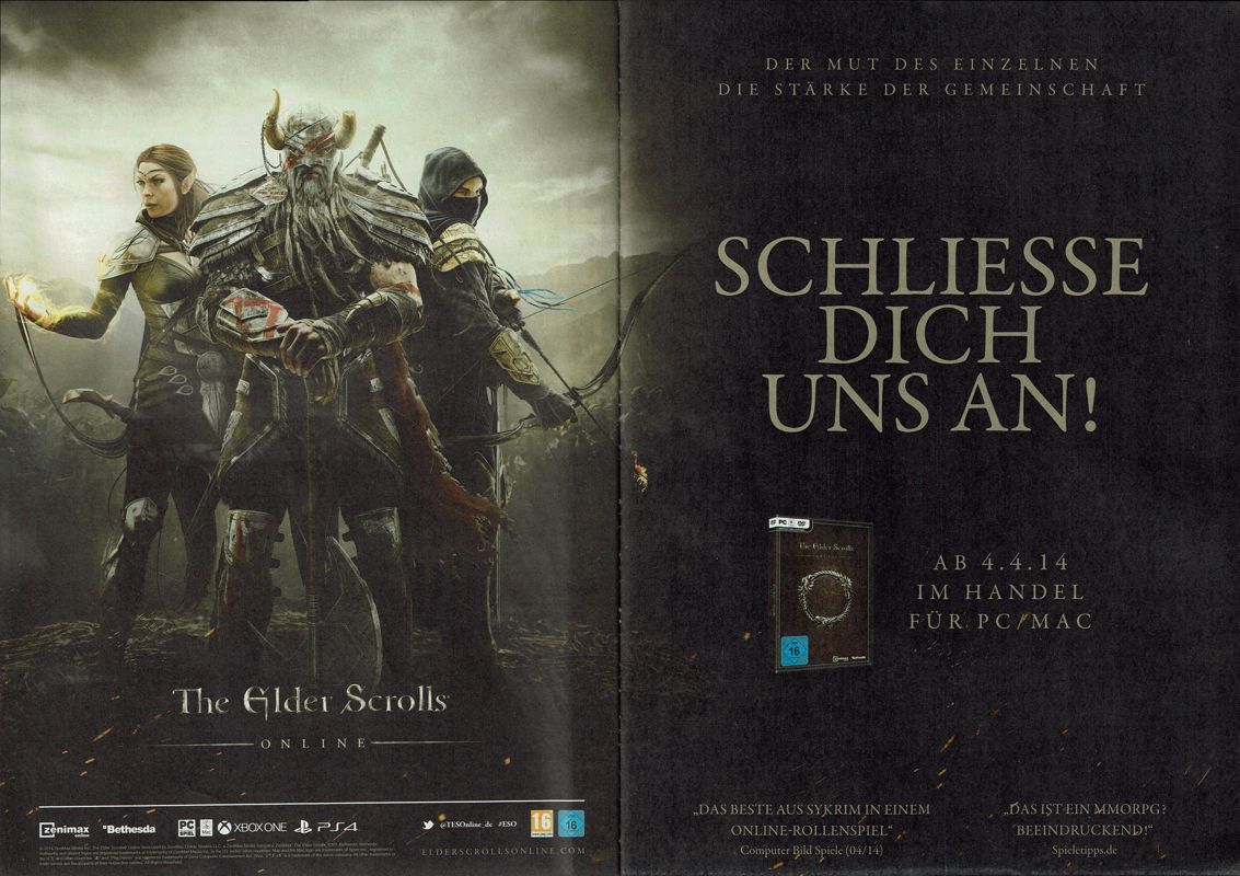 The Elder Scrolls Online Magazine Advertisement (Magazine Advertisements): GameStar (Germany), Issue 04/2014