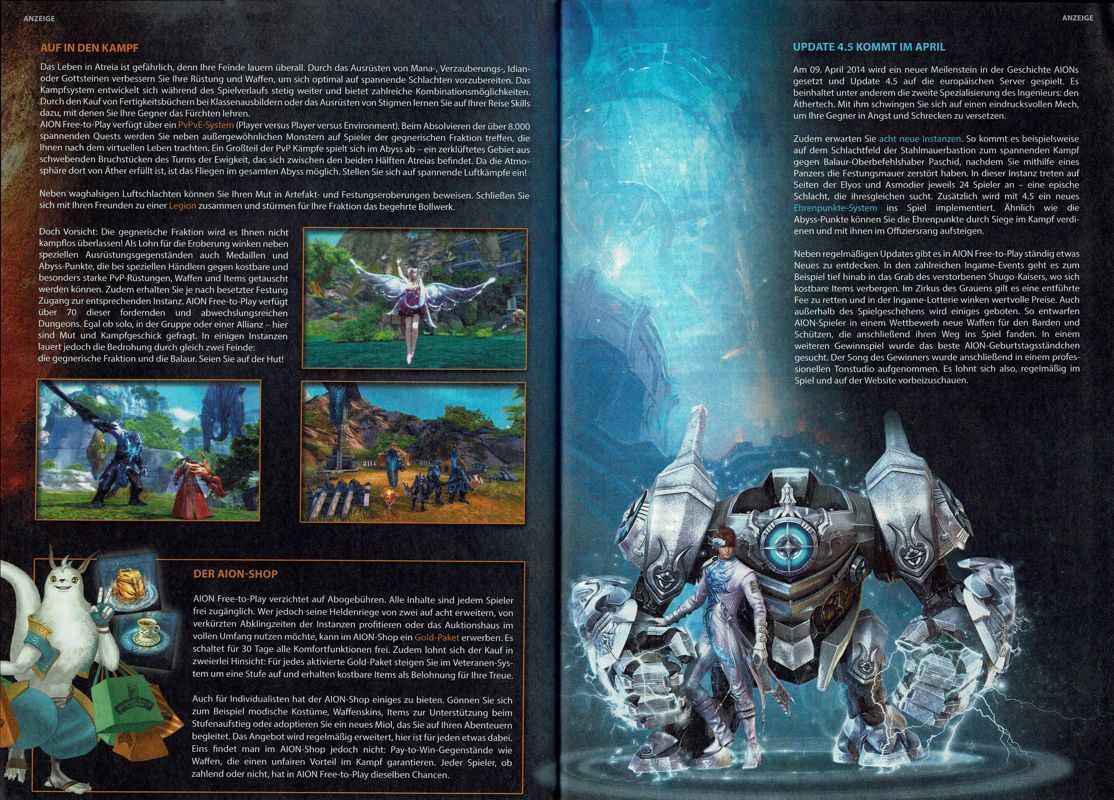Aion Magazine Advertisement (Magazine Advertisements): GameStar (Germany), Issue 04/2014 Part 2