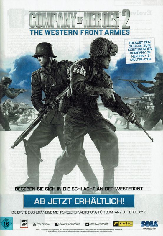 Company of Heroes 2: The Western Front Armies Magazine Advertisement (Magazine Advertisements): GameStar (Germany), Issue 07/2014