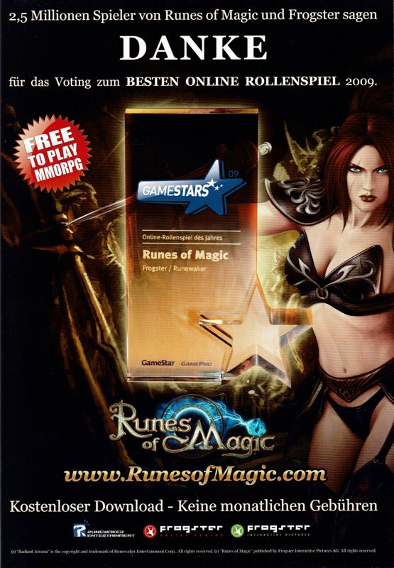 Runes of Magic Magazine Advertisement (Magazine Advertisements): GameStar (Germany), Issue 04/2010