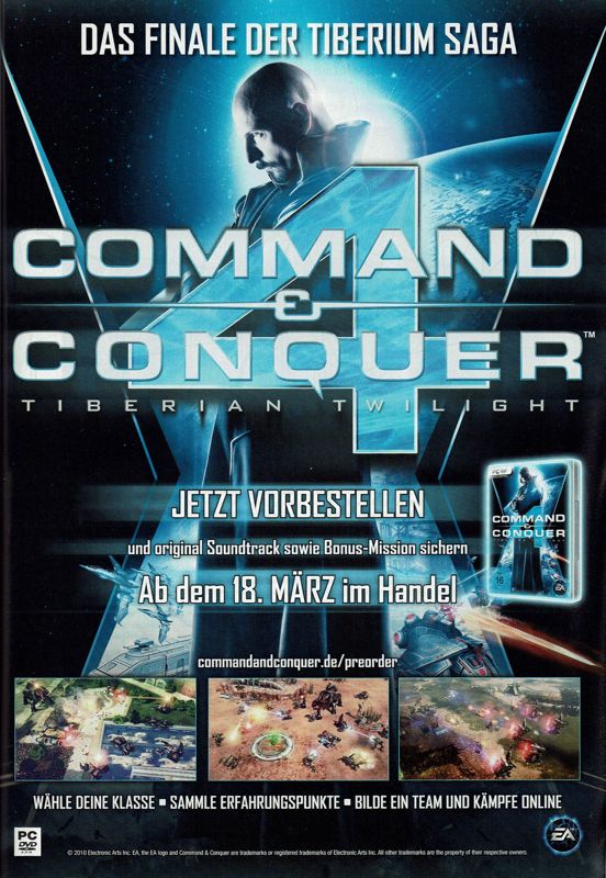 Command & Conquer 4: Tiberian Twilight Magazine Advertisement (Magazine Advertisements): GameStar (Germany), Issue 04/2010