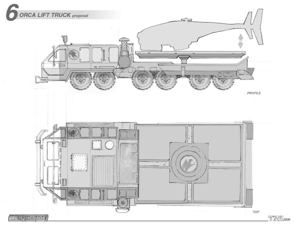 Command & Conquer: Renegade Concept Art (Westwood Studios Digital Press Kit 2000): Orca Lift Truck proposal