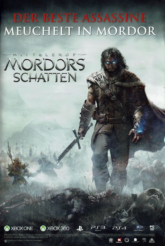 Middle-earth: Shadow of Mordor Magazine Advertisement (Magazine Advertisements): GameStar (Germany), Issue 12/2014