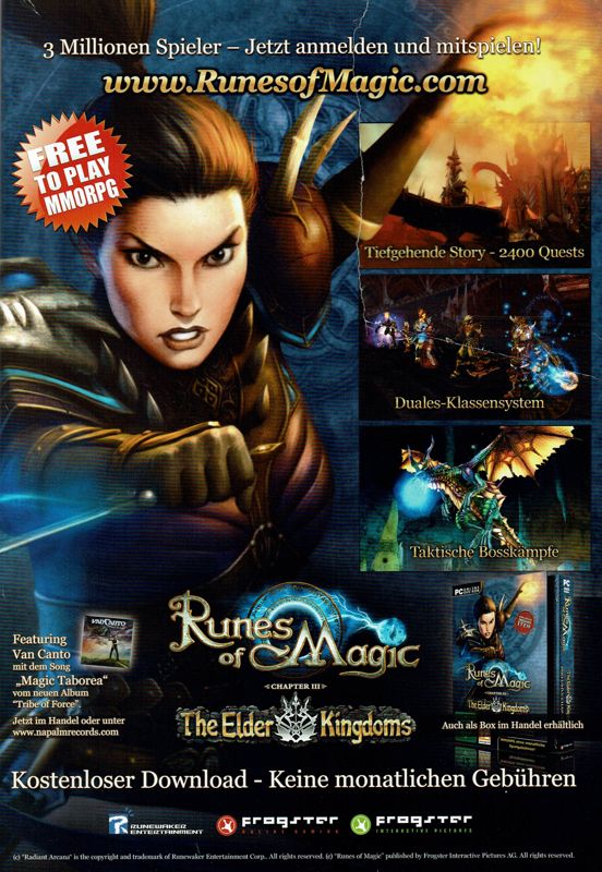 Runes of Magic Magazine Advertisement (Magazine Advertisements): GameStar (Germany), Issue 07/2010