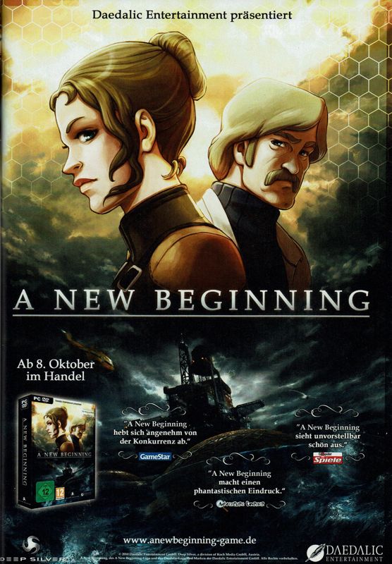 A New Beginning Magazine Advertisement (Magazine Advertisements): GameStar (Germany), Issue 10/2010