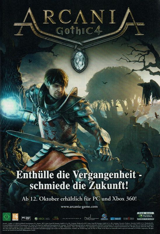ArcaniA: Gothic 4 Magazine Advertisement (Magazine Advertisements): GameStar (Germany), Issue 11/2010