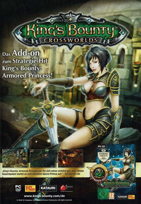 King's Bounty: Crossworlds Magazine Advertisement (Magazine Advertisements): GameStar (Germany), Issue 11/2010