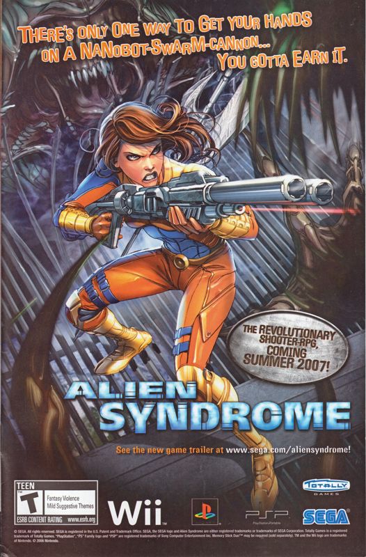 Alien Syndrome Magazine Advertisement (Magazine Advertisements): Countdown Presents: The Search for Ray Palmer: Wildstorm (DC Comics) Issue #1 (November, 2007) Inside back cover