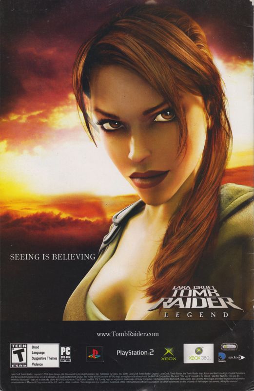 Lara Croft: Tomb Raider - Legend Magazine Advertisement (Magazine Advertisements): 52 (DC Comics) Week #4 (May 31, 2006) Back cover
