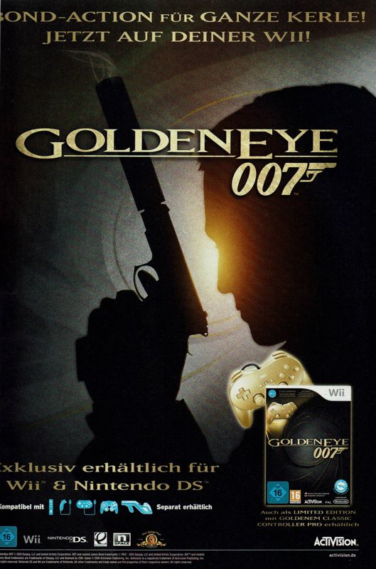GoldenEye 007 Magazine Advertisement (Magazine Advertisements): GameStar (Germany), Issue 12/2010