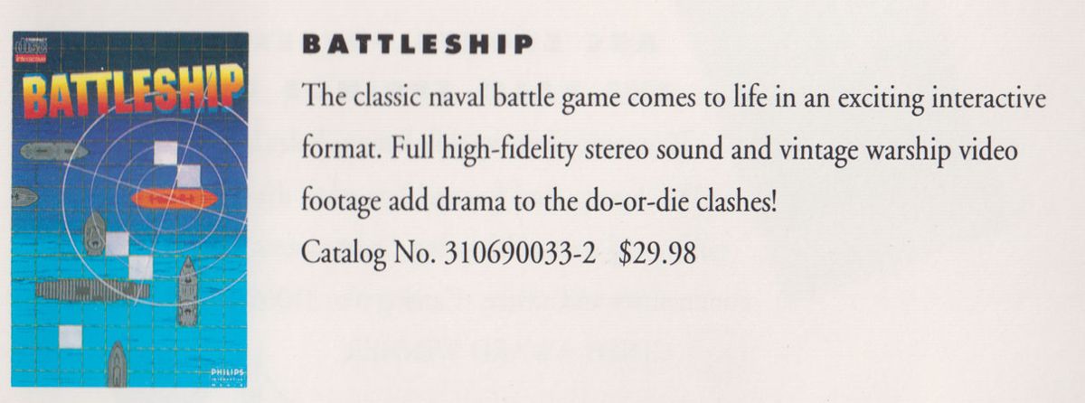 Battleship Catalogue (Catalogue Advertisements): Philips CD-i Catalog 1992