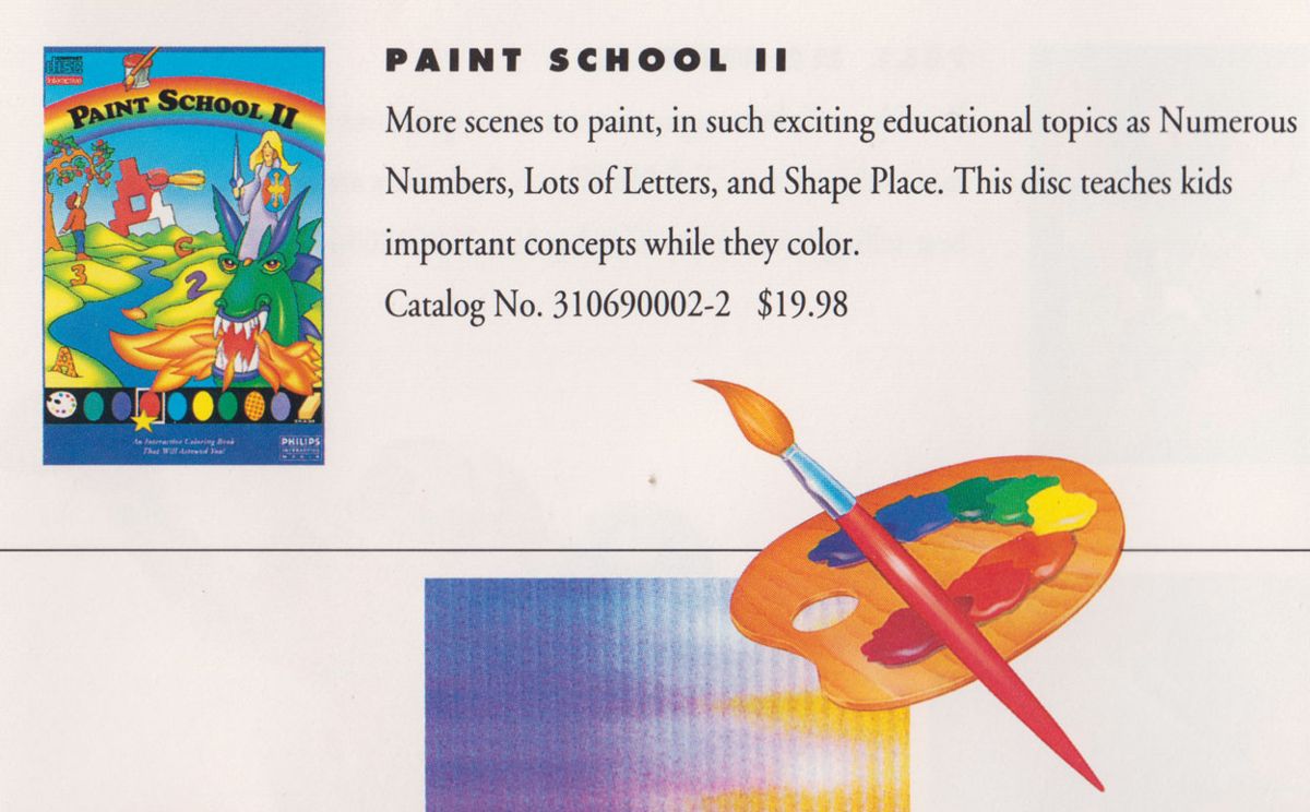 Paint School II Catalogue (Catalogue Advertisements): Philips CD-i Catalog 1992