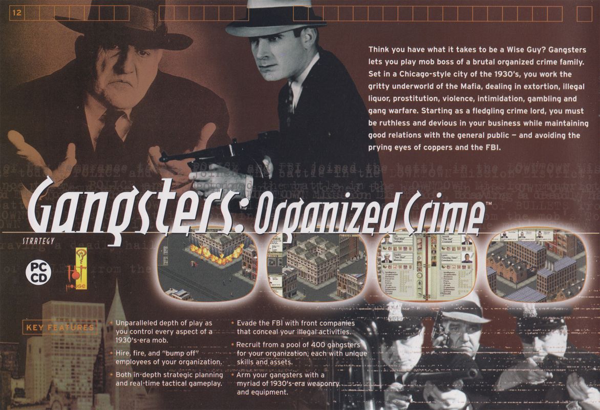 Gangsters: Organized Crime Catalogue (Catalogue Advertisements): Eidos Interactive Product Catalog, circa 2000