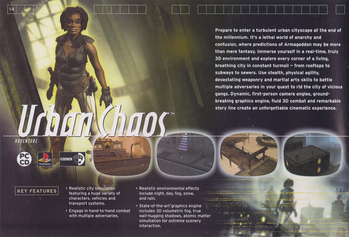 Urban Chaos Catalogue (Catalogue Advertisements): Eidos Interactive Product Catalog, circa 2000