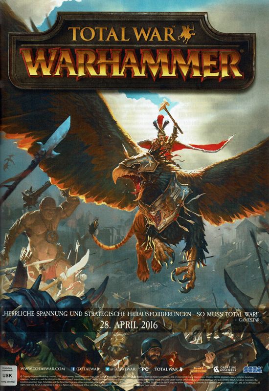 Total War: Warhammer Magazine Advertisement (Magazine Advertisements): GameStar (Germany), Issue 03/2016