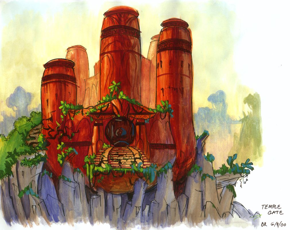 Jak and Daxter: The Precursor Legacy Concept Art (Jak and Daxter: The Precursor Legacy Press Materials Winter 2001): Temple Gate