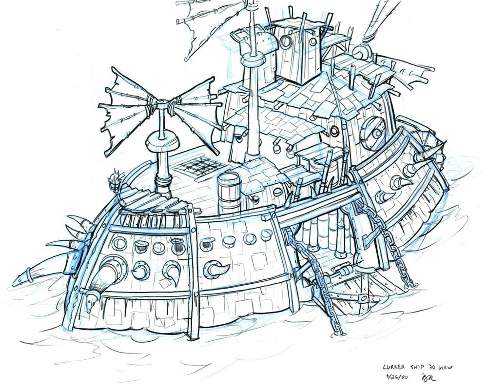 Jak and Daxter: The Precursor Legacy Concept Art (Jak and Daxter: The Precursor Legacy Press Materials Winter 2001): Lurker Ship