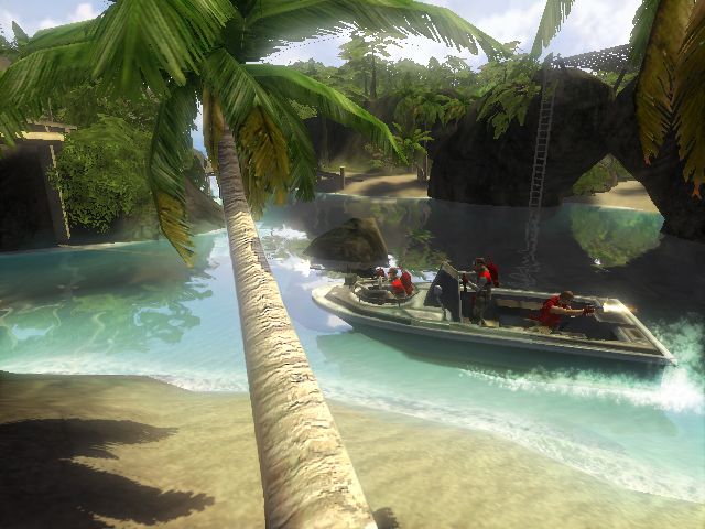 Far Cry: Instincts Screenshot (Far Cry Instincts Press Kit): Tropical patrol boat (Multiplayer)