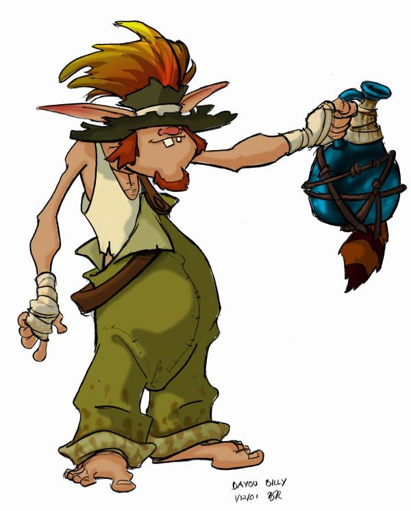 Jak and Daxter: The Precursor Legacy Concept Art (Jak and Daxter: The Precursor Legacy Press Materials Winter 2001): Bayou Billy