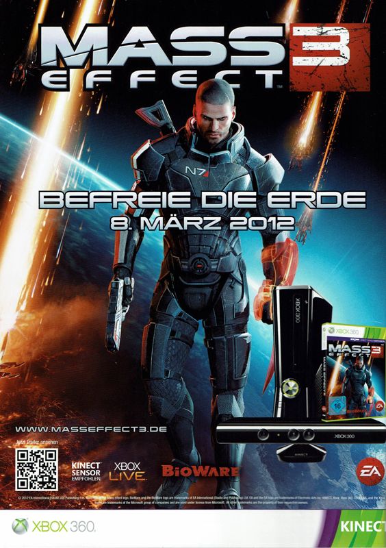 Mass Effect 3 Magazine Advertisement (Magazine Advertisements): PC Games (Germany), Issue 03/2012