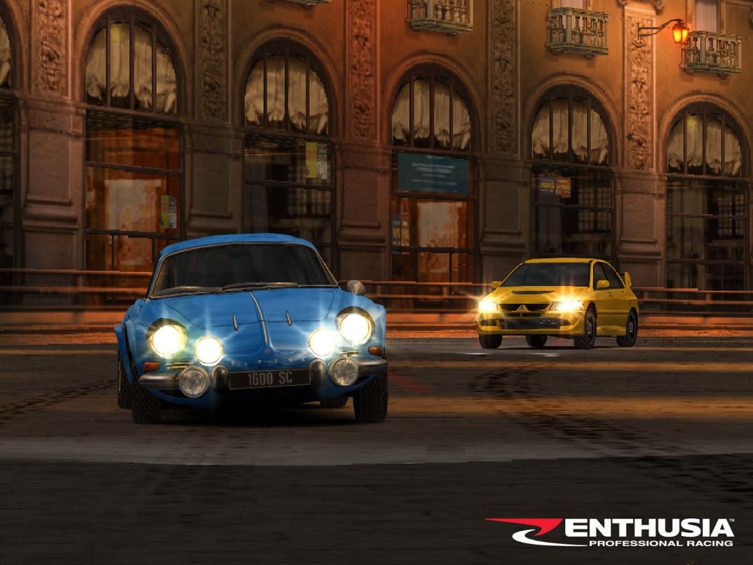 Enthusia: Professional Racing Screenshot (Konami Tokyo Game Show 2004): Alpine A110, Mitsubishi Lancer Evo