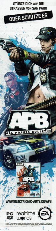 APB: All Points Bulletin Magazine Advertisement (Magazine Advertisements): GameStar (Germany), Issue 08/2010 Part 2