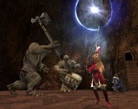 The Lord of the Rings: The Third Age Screenshot (EA Imagine 2004 EPK): Elf woman heal (PS2)