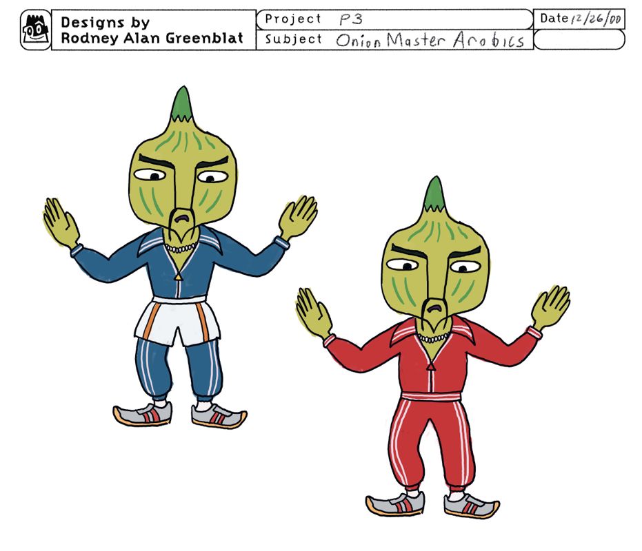 PaRappa the Rapper 2 Concept Art (PlayStation 2 Monthly Artwork Disc 2 (September 2001)): Onion Master Aerobics