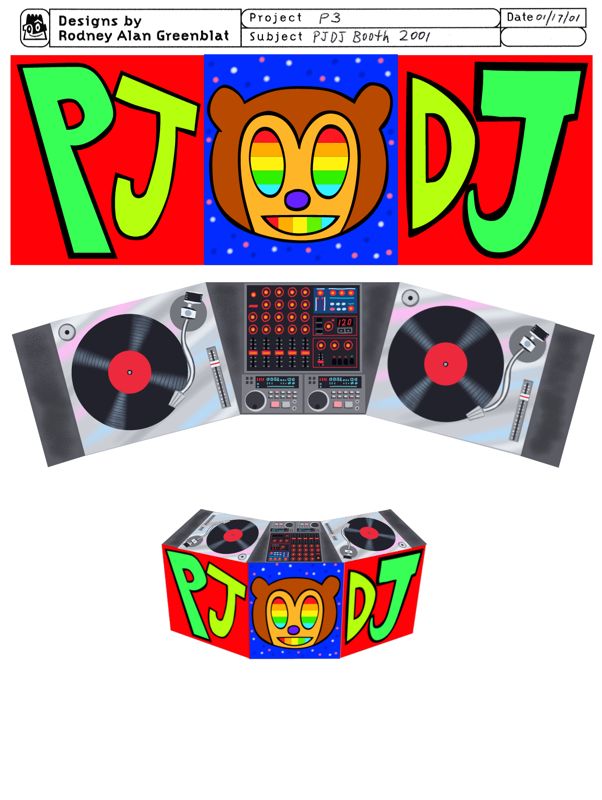 PaRappa the Rapper 2 Concept Art (PlayStation 2 Monthly Artwork Disc 2 (September 2001)): PJ DJ Booth 2001