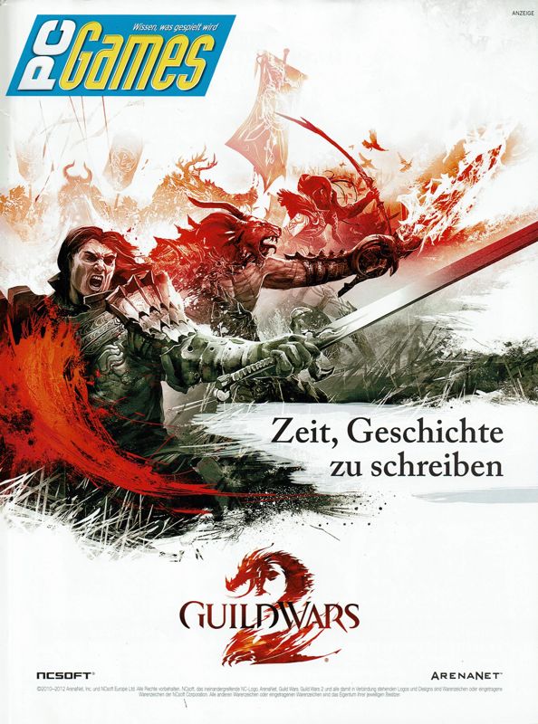 Guild Wars 2 Magazine Advertisement (Magazine Advertisements): PC Games (Germany), Issue 12/2012 Part 1