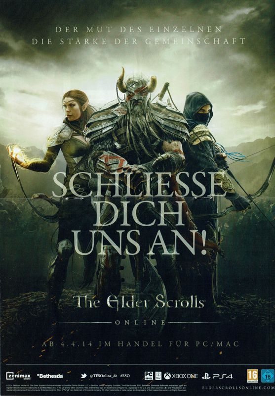 The Elder Scrolls Online Magazine Advertisement (Magazine Advertisements): PC Games (Germany), Issue 04/2014 "25 Jahre Computec" Insert