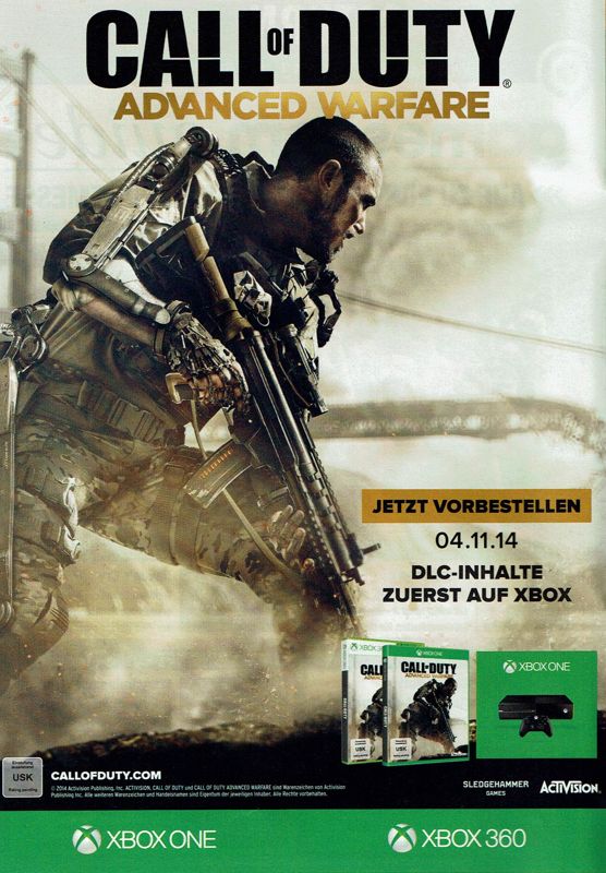 Call of Duty: Advanced Warfare Magazine Advertisement (Magazine Advertisements): PC Games (Germany), Issue 08/2014 GamesCom Insert