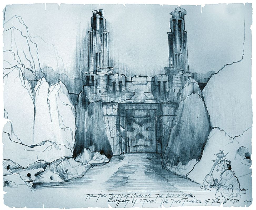 The Lord of the Rings: The Fellowship of the Ring Concept Art (The Lord of the Rings: The Fellowship of the Ring Game Assets disc (November 2002)): Mordor Gates sketch