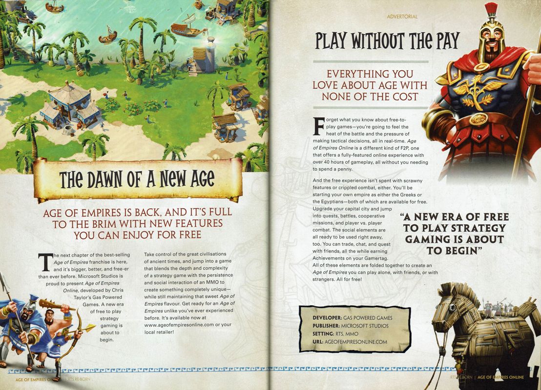 Age of Empires Online Magazine Advertisement (Magazine Advertisements): PC Gamer (UK), Issue 231 (October 2011) Part 2