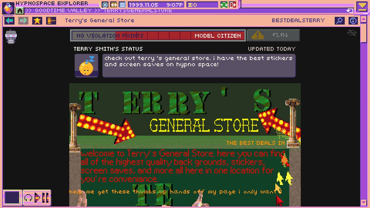 Hypnospace Outlaw Screenshot (PlayStation Store)