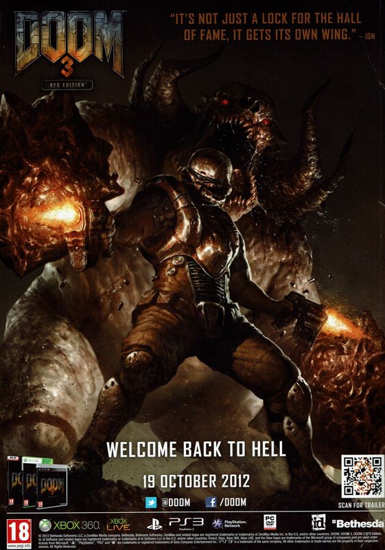Doom³: BFG Edition Magazine Advertisement (Magazine Advertisements): PC Gamer (UK), Issue 245 (November 2012)