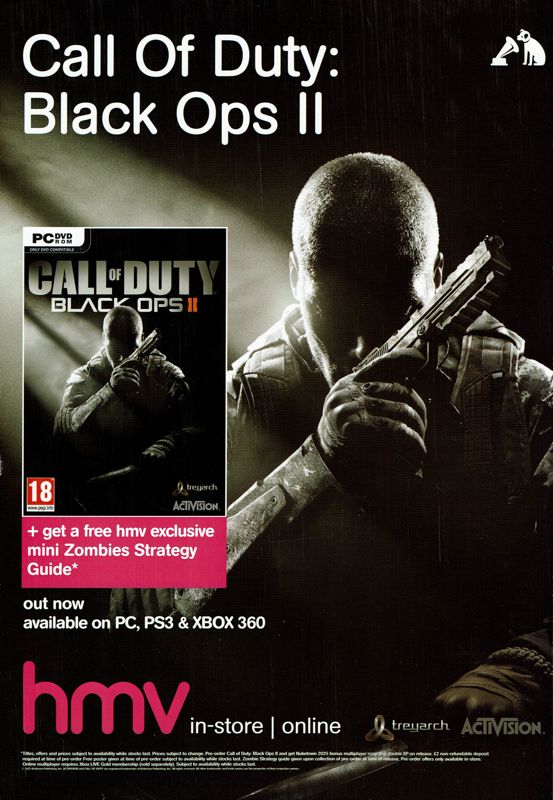 Call of Duty: Black Ops II Magazine Advertisement (Magazine Advertisements): PC Gamer (UK), Issue 247 (Christmas 2012)
