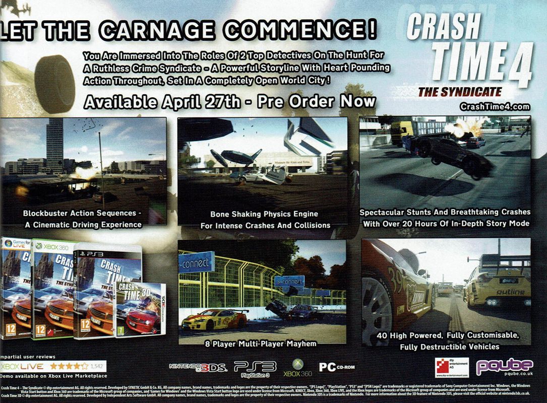 Crash Time 4: The Syndicate Magazine Advertisement (Magazine Advertisements): PC Gamer (UK), Issue 238 (May 2012)