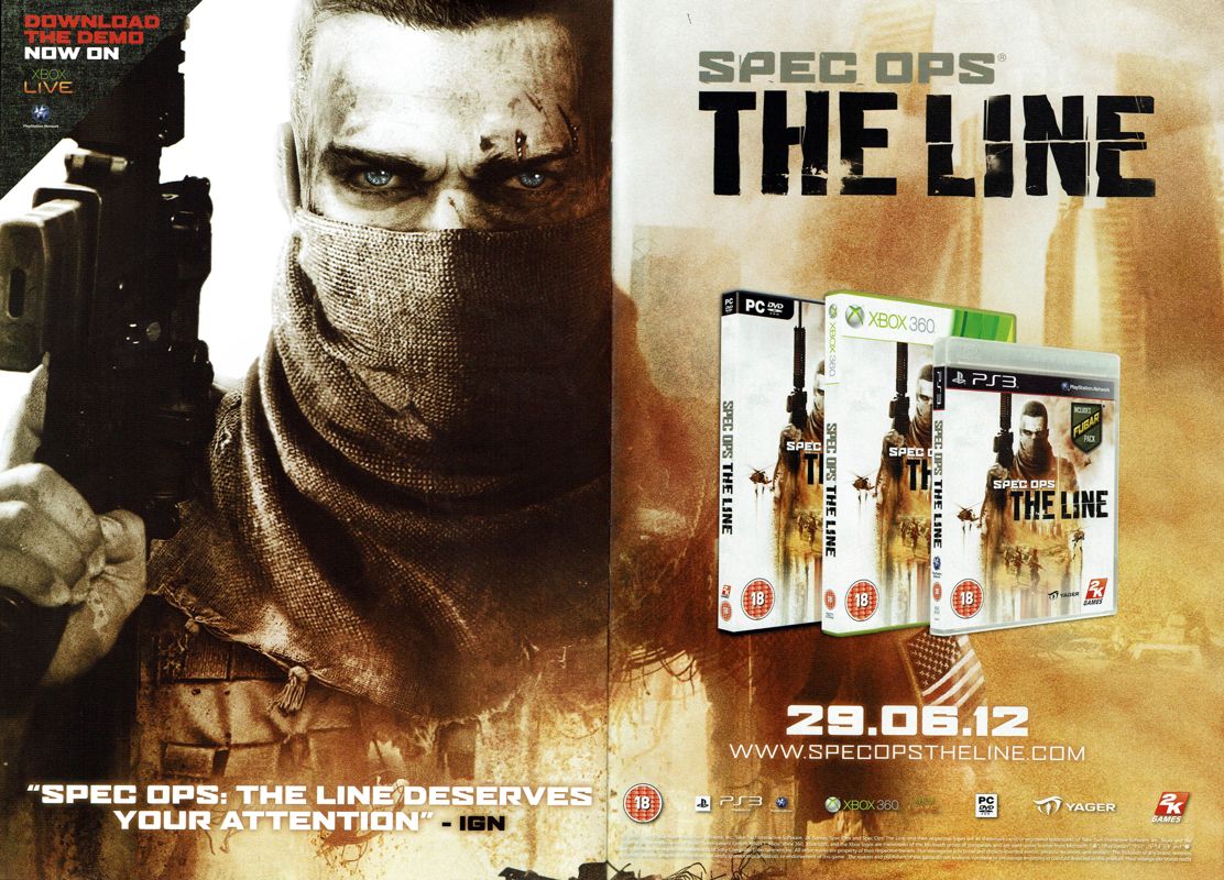Spec Ops: The Line Magazine Advertisement (Magazine Advertisements): PC Gamer (UK), Issue 241 (July 2012)