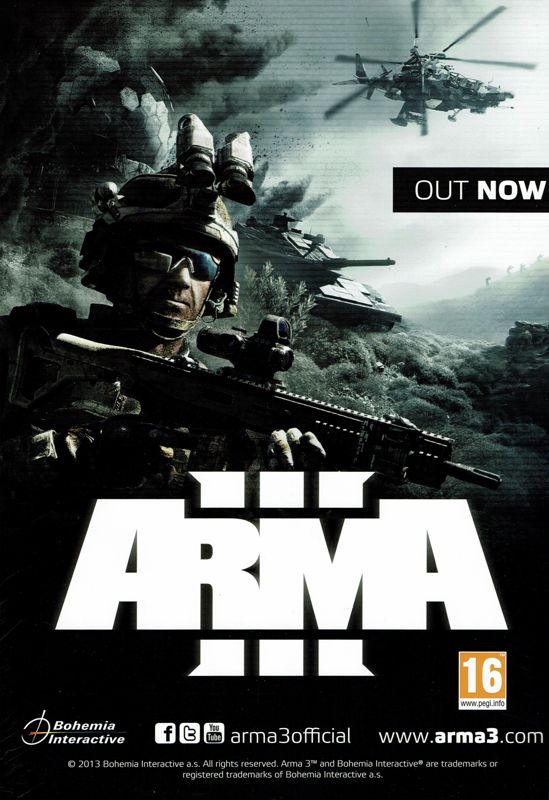 Arma III Magazine Advertisement (Magazine Advertisements): PC Gamer (UK), Issue 258 (November 2013)