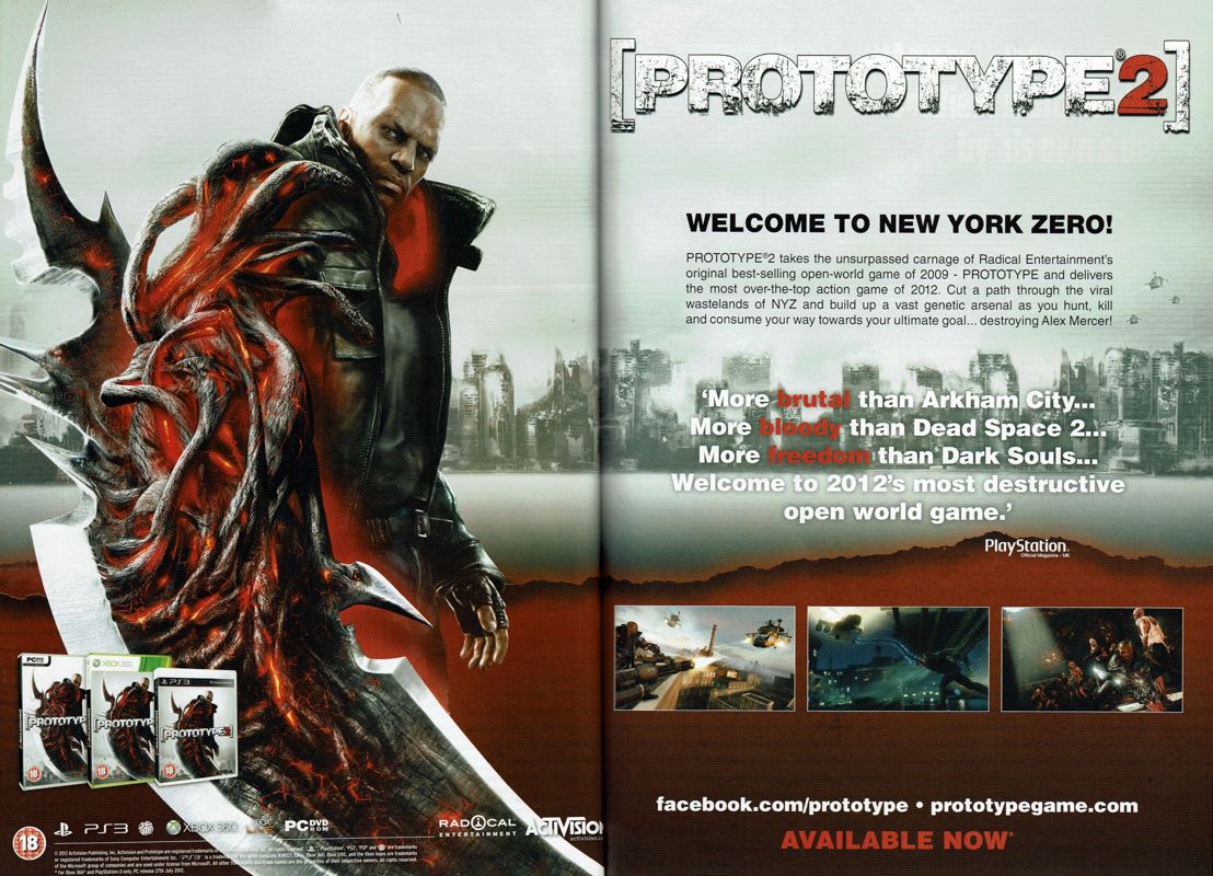 Prototype 2 Magazine Advertisement (Magazine Advertisements): PC Gamer (UK), Issue 240 (June 2012)