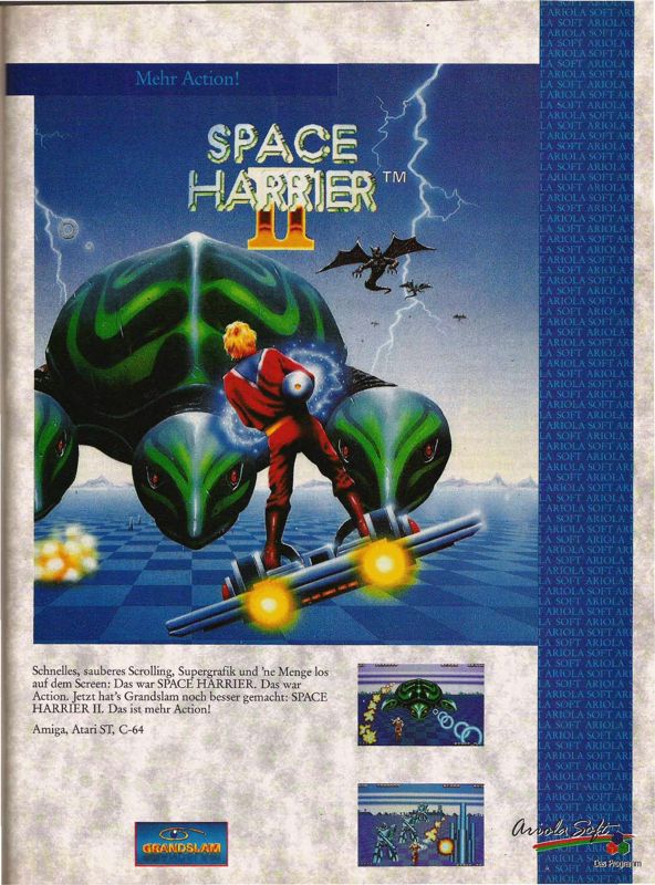 Space Harrier II Magazine Advertisement (Magazine Advertisements): ASM (Germany), Issue 3/1990