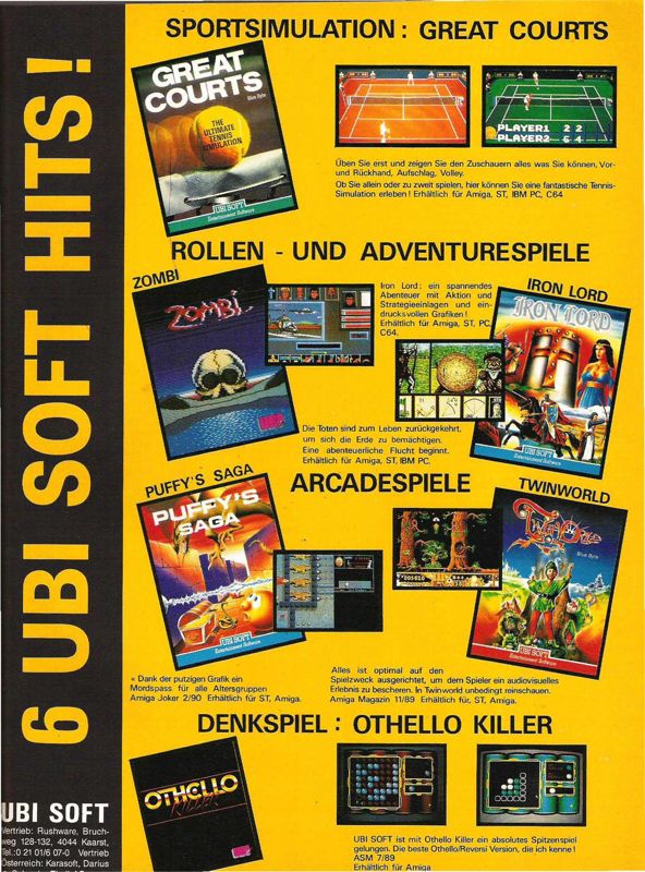 Zombi Magazine Advertisement (Magazine Advertisements): ASM (Germany), Issue 3/1990
